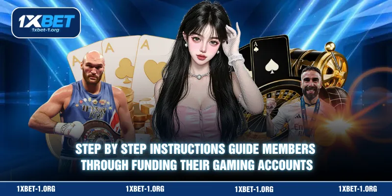 Step by step instructions guide members through funding their gaming accounts